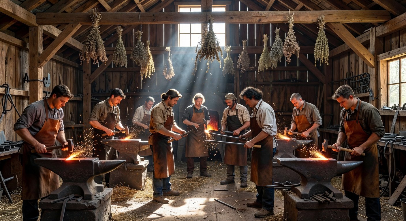 Blacksmithing workshop rooted in american folk revival