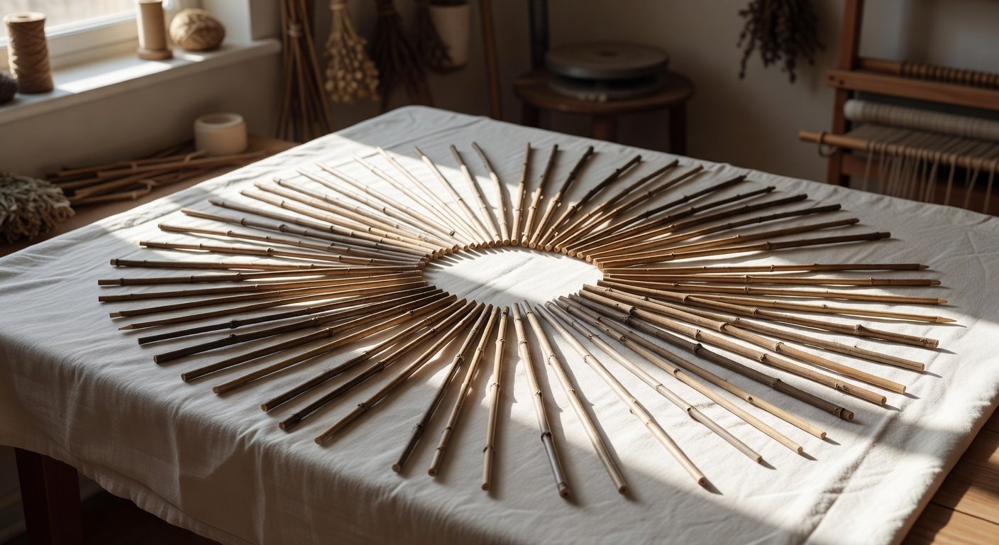Organized willow rods for basketry willow preparation